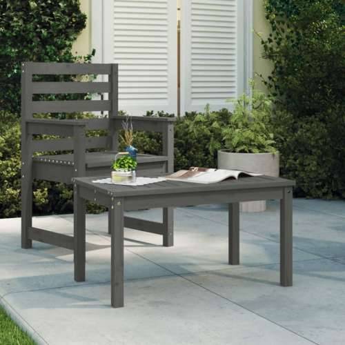 Vrtni stol sivi 82,5x50,5x45 cm od masivne borovine - Siva boja bora 82.5 x 50.5 x 45 cm 1 Cijena