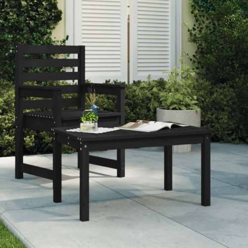 Vrtni stol crni 82,5 x 50,5 x 45 cm od masivne borovine - Crna boja bora 82.5 x 50.5 x 45 cm 1 Cijena