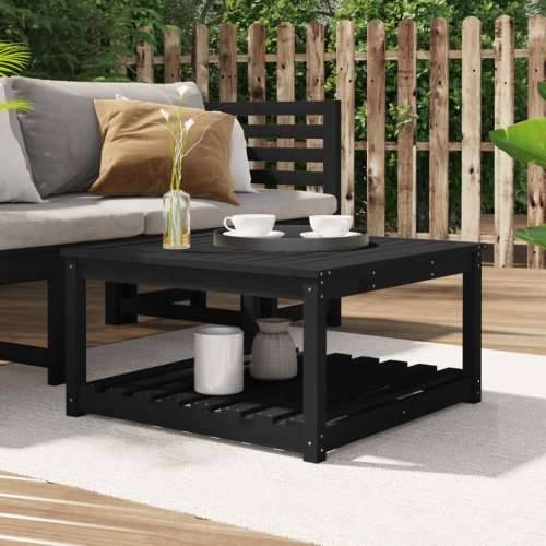 Vrtni stol crni 82,5 x 82,5 x 45 cm od masivne borovine - Crna boja bora 82.5 x 82.5 x 45 cm 1 Cijena