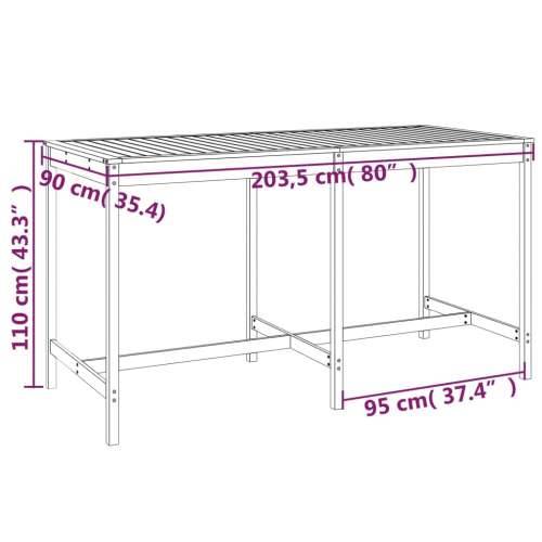 Vrtni stol sivi 203,5x90x110 cm od masivne borovine - Siva boja bora 203.5 x 90 x 110 cm 1 Cijena