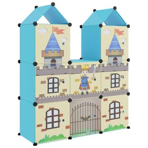 Dječji kockasti ormarić za pohranu s 8 kocki plavi od PP-a - Plava 109.5 x 36.5 x 127 cm 1 Cijena