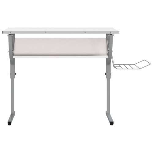 Radni stol bijelo-sivi 110x53x(58-87) konstruirano drvo i čelik Cijena