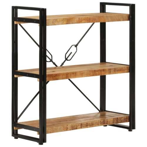 Regal za knjige s 3 razine 77x30x80 cm od drva manga i željeza - Smeđa 1 80 cm 77 cm Cijena