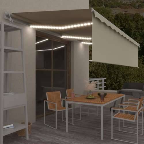 Automatska tenda s roletom i senzorom LED 6 x 3 m krem  - Krema 6 x 3 m 1 Cijena