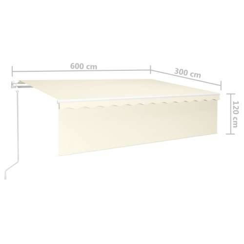 Automatska tenda s roletom i senzorom LED 6 x 3 m krem  - Krema 6 x 3 m 1 Cijena
