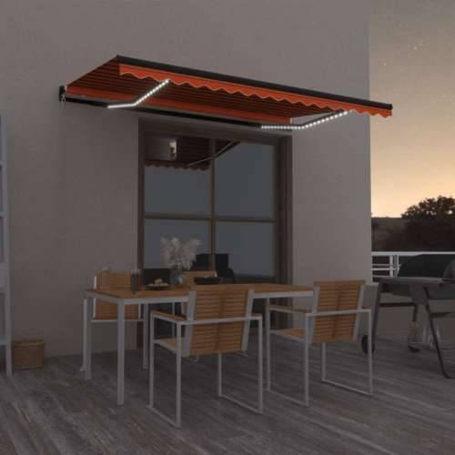 Tenda na ručno uvlačenje LED 400 x 350 cm narančasto-smeđa - Šareni 400 x 350 cm 1 Cijena