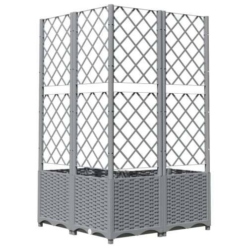 Vrtna sadilica s rešetkom svjetlosiva 80x80x136 cm PP - Svjetlosiva 80 x 80 x 136 cm 1 Cijena