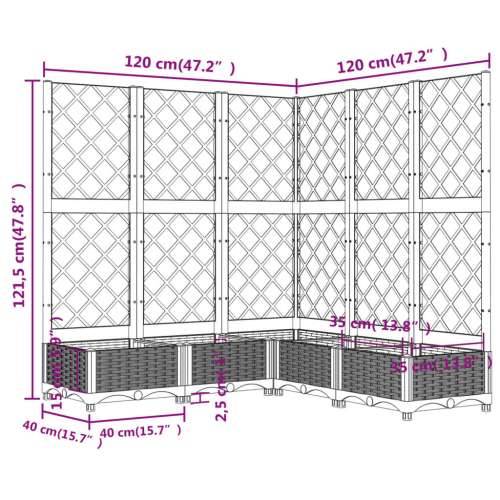 Vrtna sadilica s rešetkom svjetlosiva 120x120x121,5 cm PP - Svjetlosiva 120 x 120 x 121.5 cm 1 Cijena