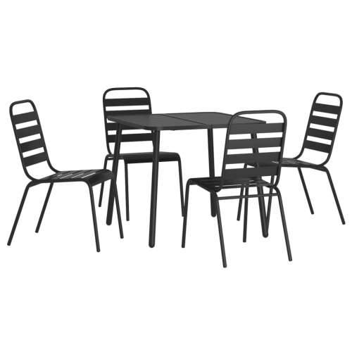 Vrtna garnitura - 5-dijelni vrtni blagovaonski set antracit čelični - Dužina stola 80 cm 4 Cijena