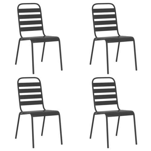 Vrtna garnitura - 5-dijelni vrtni blagovaonski set antracit čelični - Dužina stola 80 cm 4 Cijena