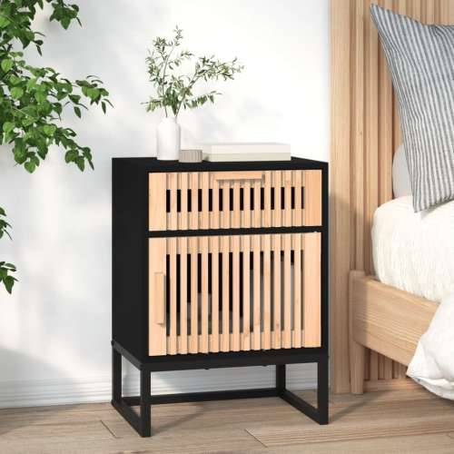 Noćni ormarići 2 kom crni 40 x 30 x 55,5 cm od drva i željeza - Crna 2 Cijena