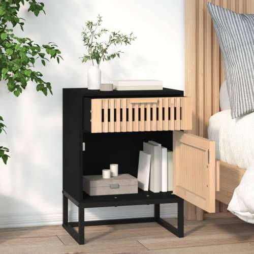 Noćni ormarići 2 kom crni 40 x 30 x 55,5 cm od drva i željeza - Crna 2 Cijena
