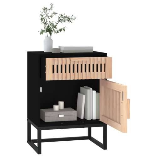 Noćni ormarići 2 kom crni 40 x 30 x 55,5 cm od drva i željeza - Crna 2 Cijena