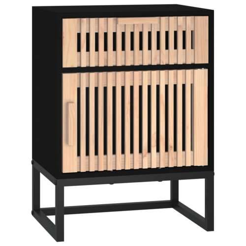 Noćni ormarići 2 kom crni 40 x 30 x 55,5 cm od drva i željeza - Crna 2 Cijena