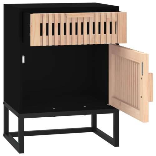 Noćni ormarići 2 kom crni 40 x 30 x 55,5 cm od drva i željeza - Crna 2 Cijena