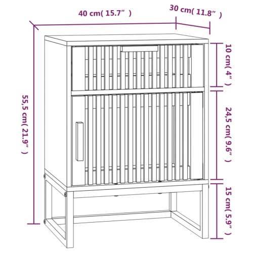 Noćni ormarići 2 kom crni 40 x 30 x 55,5 cm od drva i željeza - Crna 2 Cijena