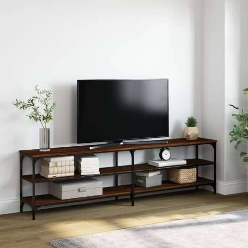 TV ormarić boja hrasta 180x30x50 cm konstruirano drvo i metal - Smeđi hrast 1 180 cm Cijena
