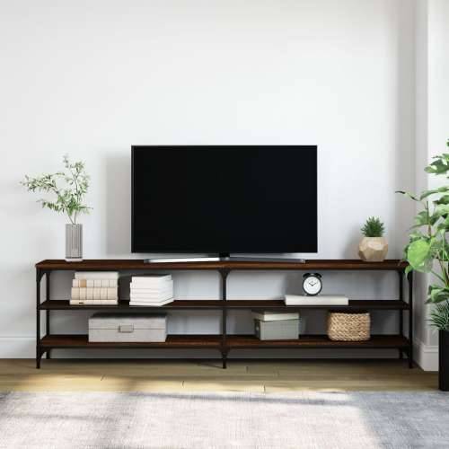 TV ormarić boja hrasta 180x30x50 cm konstruirano drvo i metal - Smeđi hrast 1 180 cm Cijena