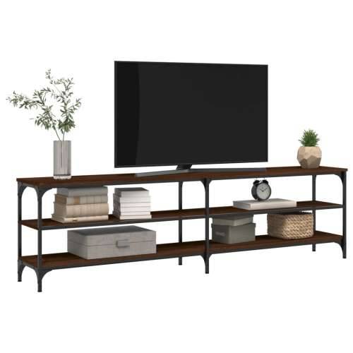 TV ormarić boja hrasta 180x30x50 cm konstruirano drvo i metal - Smeđi hrast 1 180 cm Cijena