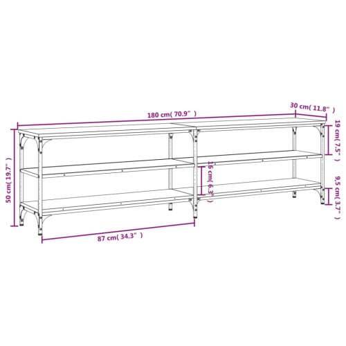 TV ormarić boja hrasta 180x30x50 cm konstruirano drvo i metal - Smeđi hrast 1 180 cm Cijena