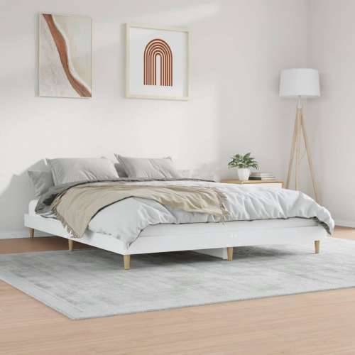 Okvir kreveta bijeli 140 x 200 cm od konstruiranog drva Cijena