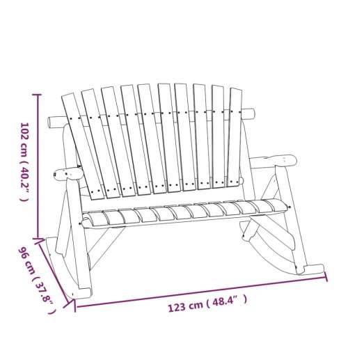 Vrtna klupa za ljuljanje s 2 sjedala 123x96x102 cm drvo smreke - Prirodna 1 Dvosjedi Cijena