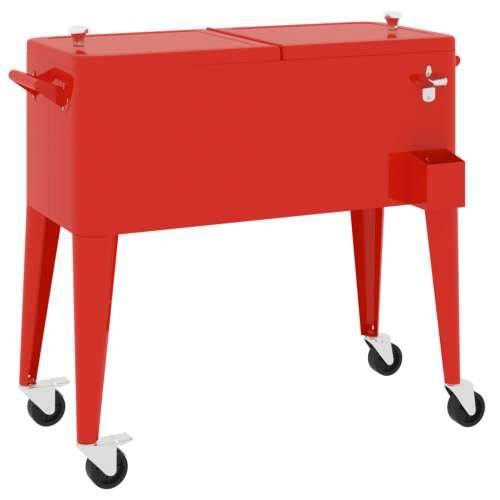 Rashladna kolica s kotačima crvena 92 x 43 x 89 cm Cijena