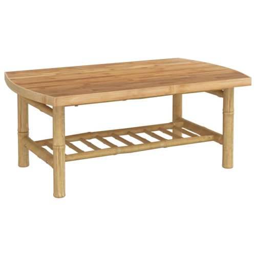5-dijelna vrtna garnitura od bambusa s krem bijelim jastucima - Krem bijela 2x chair + 2x bench + table 1 Cijena