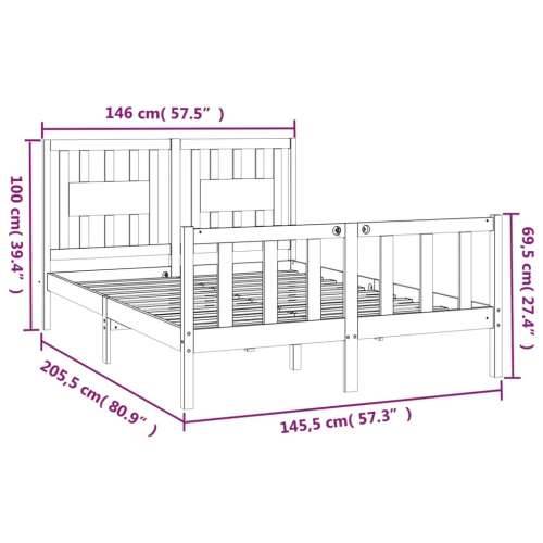 Okvir kreveta s uzglavljem bijeli masivna borovina 140x200 cm - Bijela 140 x 200 cm Cijena