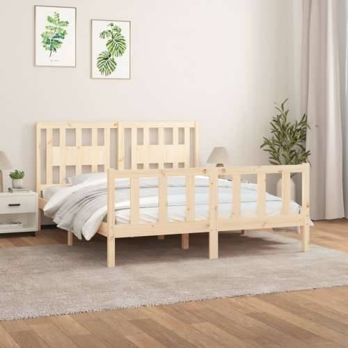 Okvir za krevet s uzglavljem masivna borovina 160x200 cm - Prirodna 160 x 200 cm Cijena
