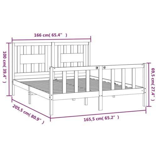 Okvir za krevet s uzglavljem masivna borovina 160x200 cm - Prirodna 160 x 200 cm Cijena