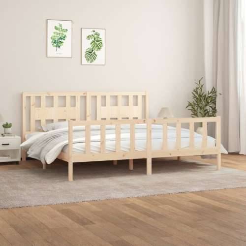 Okvir za krevet s uzglavljem masivna borovina 200 x 200 cm - Prirodna 200 x 200 cm Cijena