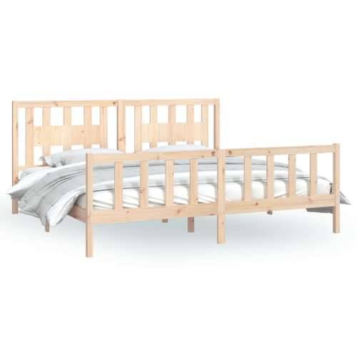 Okvir za krevet s uzglavljem masivna borovina 200 x 200 cm - Prirodna 200 x 200 cm Cijena