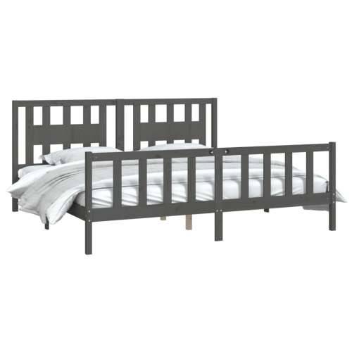 Okvir za krevet s uzglavljem sivi masivna borovina 200 x 200 cm - Siva 200 x 200 cm Cijena