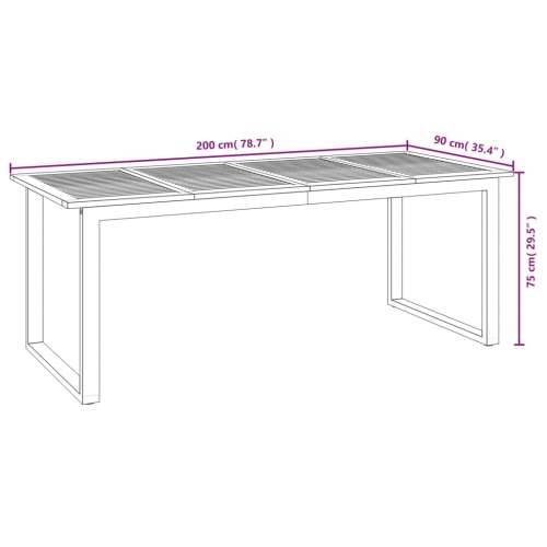 Vrtni stol s U-nogama 200 x 90 x 75 cm od masivnog drva bagrema - 200 x 90 x 75 cm 1 Dizajn s ispruženim vrhom Cijena