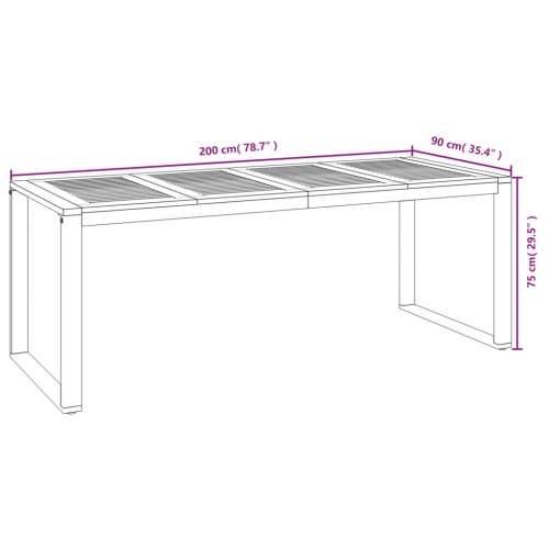 Vrtni stol s U-nogama 200 x 90 x 75 cm od masivnog drva bagrema - 200 x 90 x 75 cm 1 Cijena