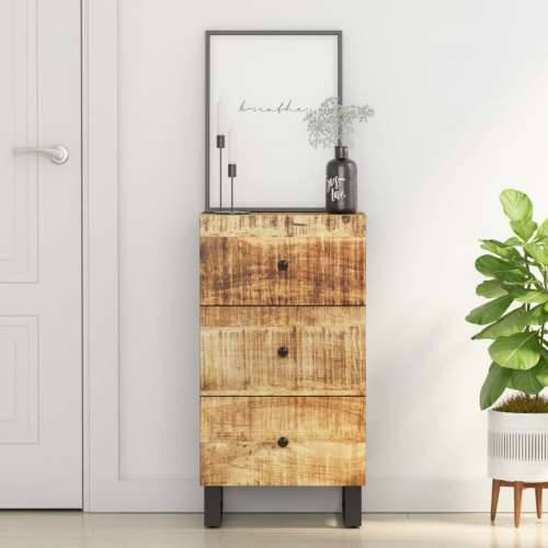 Komoda s 3 ladice 40 x 33,5 x 75 cm od masivnog drva manga - Svjetlosmeđa 1 Cijena
