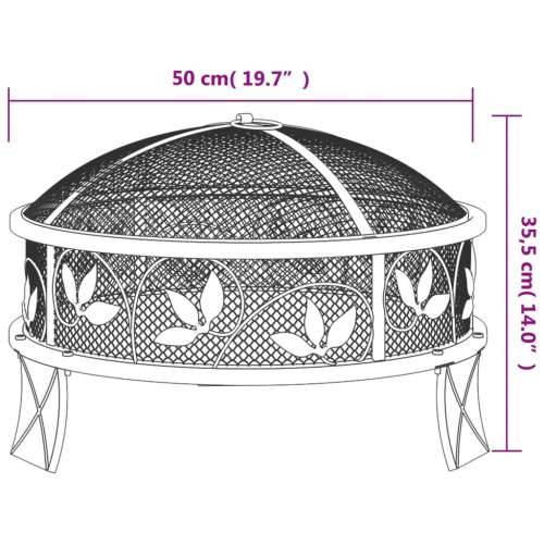 Posuda za vatru sa žaračem 50 cm XXL čelična Cijena