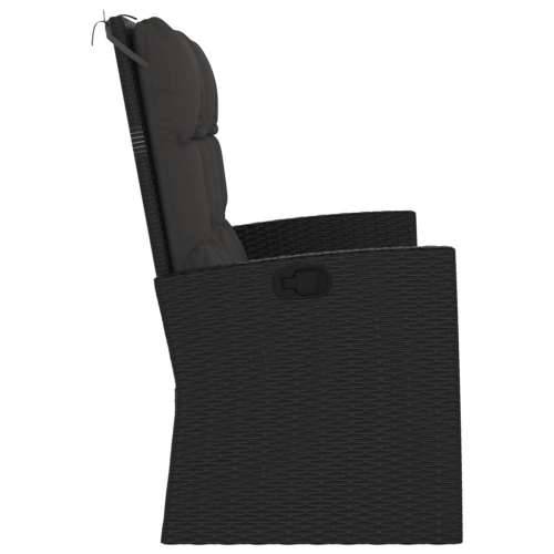 Nagibna vrtna klupa s jastucima crna 118 cm od poliratana - Crna 1 Cijena