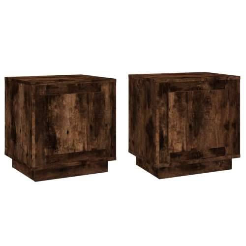 Noćni ormarići 2 kom boja dimljenog hrasta 44x35x45 cm drveni - Dimljeni hrast 2 Cijena