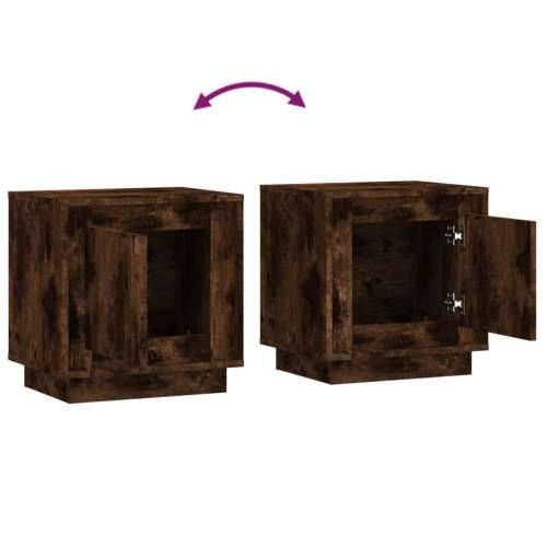Noćni ormarići 2 kom boja dimljenog hrasta 44x35x45 cm drveni - Dimljeni hrast 2 Cijena