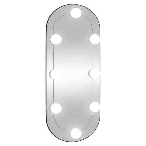 Zidno ogledalo s LED svjetlima 25 x 60 cm stakleno ovalno Cijena