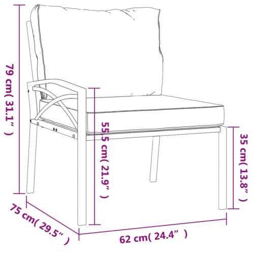 Vrtne stolice sa sivim jastucima 2 kom 62 x 75 x 79 cm čelične - Siva 2 Cijena