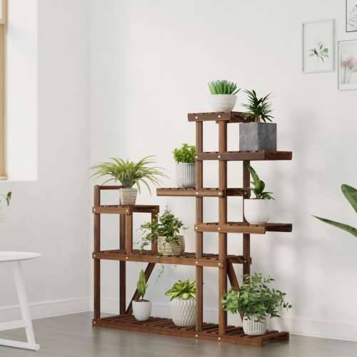 Stalak za cvijeće 110 x 25 x 111 cm od masivne jelovine - Smeđa 110 x 25 x 111 cm 1 Cijena