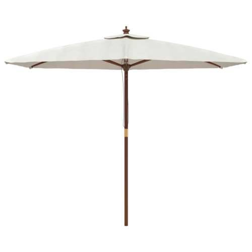 Vrtni suncobran s drvenim stupom boja pijeska 299 x 240 cm - Pijesak 1 Cijena