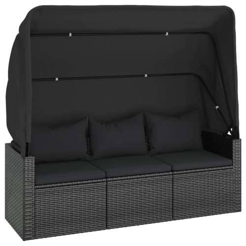 Vrtna garnitura - 4-dijelni set vrtnih sofa od poliratana s jastucima crni - Crna 4 Cijena