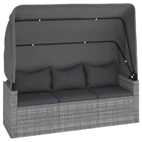 Vrtna garnitura - 4-dijelni set vrtnih sofa od poliratana s jastucima sivi - Siva 4 Cijena