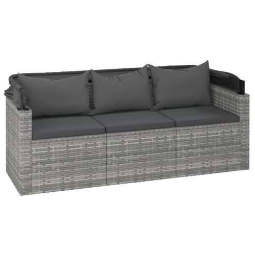 Vrtna garnitura - 4-dijelni set vrtnih sofa od poliratana s jastucima sivi - Siva 4 Cijena