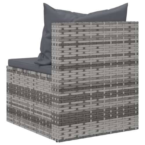 Vrtna garnitura - 4-dijelni set vrtnih sofa od poliratana s jastucima sivi - Siva 4 Cijena