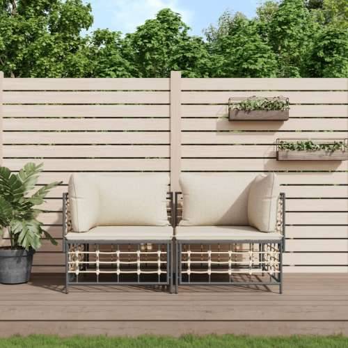 Modularne kutne sofe s jastucima 2 kom od poliratana - 1 Bež Kutna sofa (2 kom) Cijena